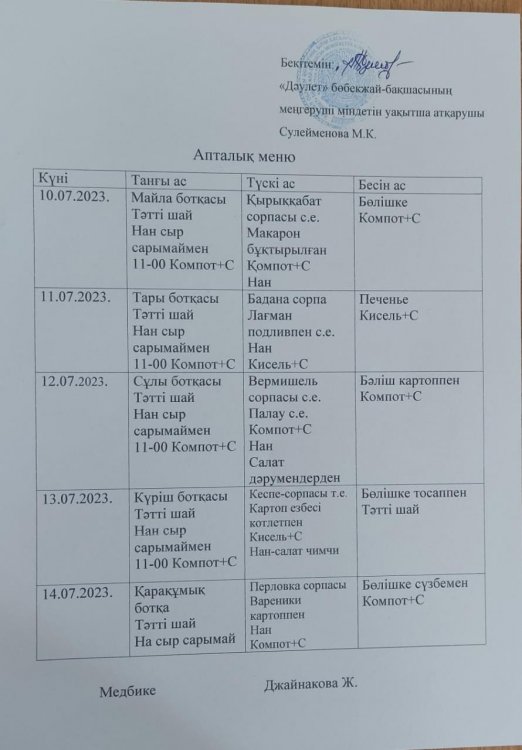 Ас мәзірі